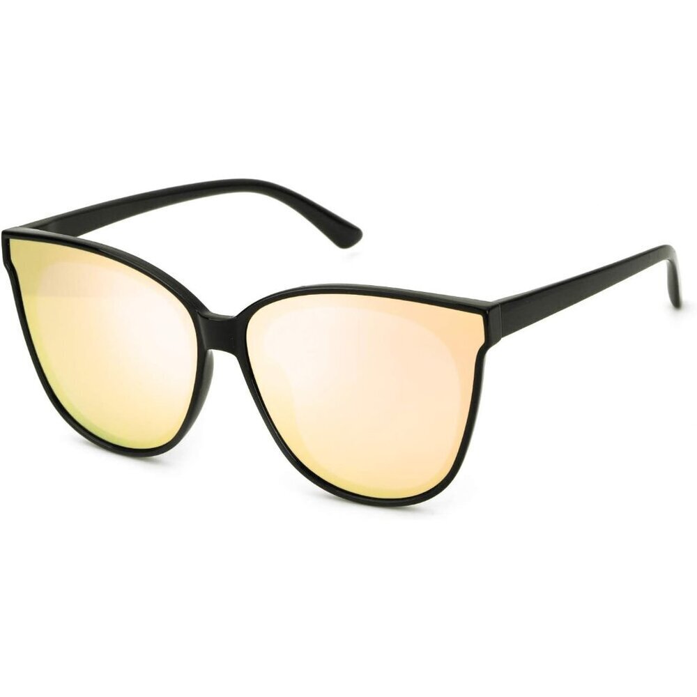 Women's A27 Black Frame Gold Lens Vintage Stylish Cat Eyes Sunglasses